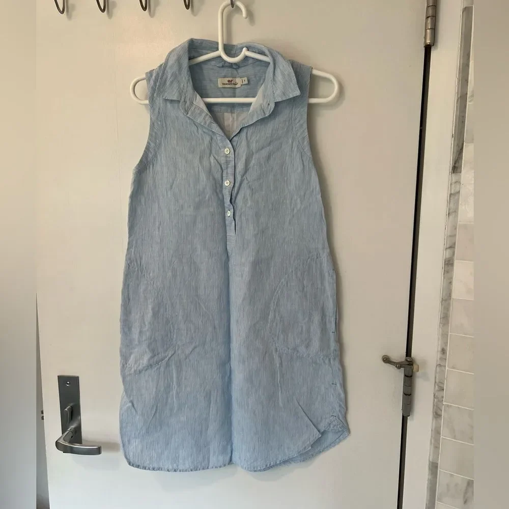 Vineyard Vines striped sleeves linen dress - Picture 1 of 4